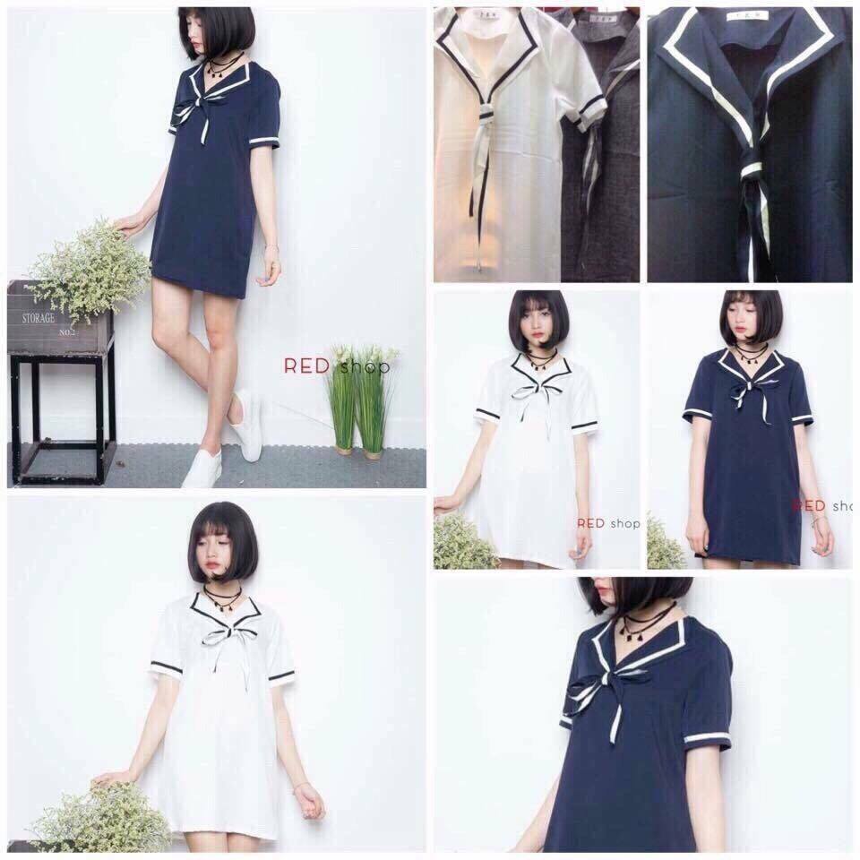 Váy viền cổ thắt nơ Giá bán: 175.000đ