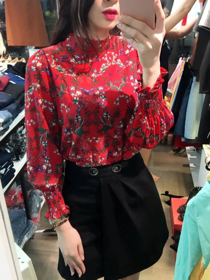 Sơ mi hoa cổ tàu chun tay Giá bán: 145.000đ