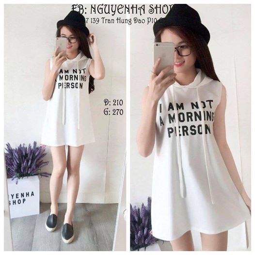 Váy ba lỗ có mũ sau, chất cotton Giá bán: 120.000đ