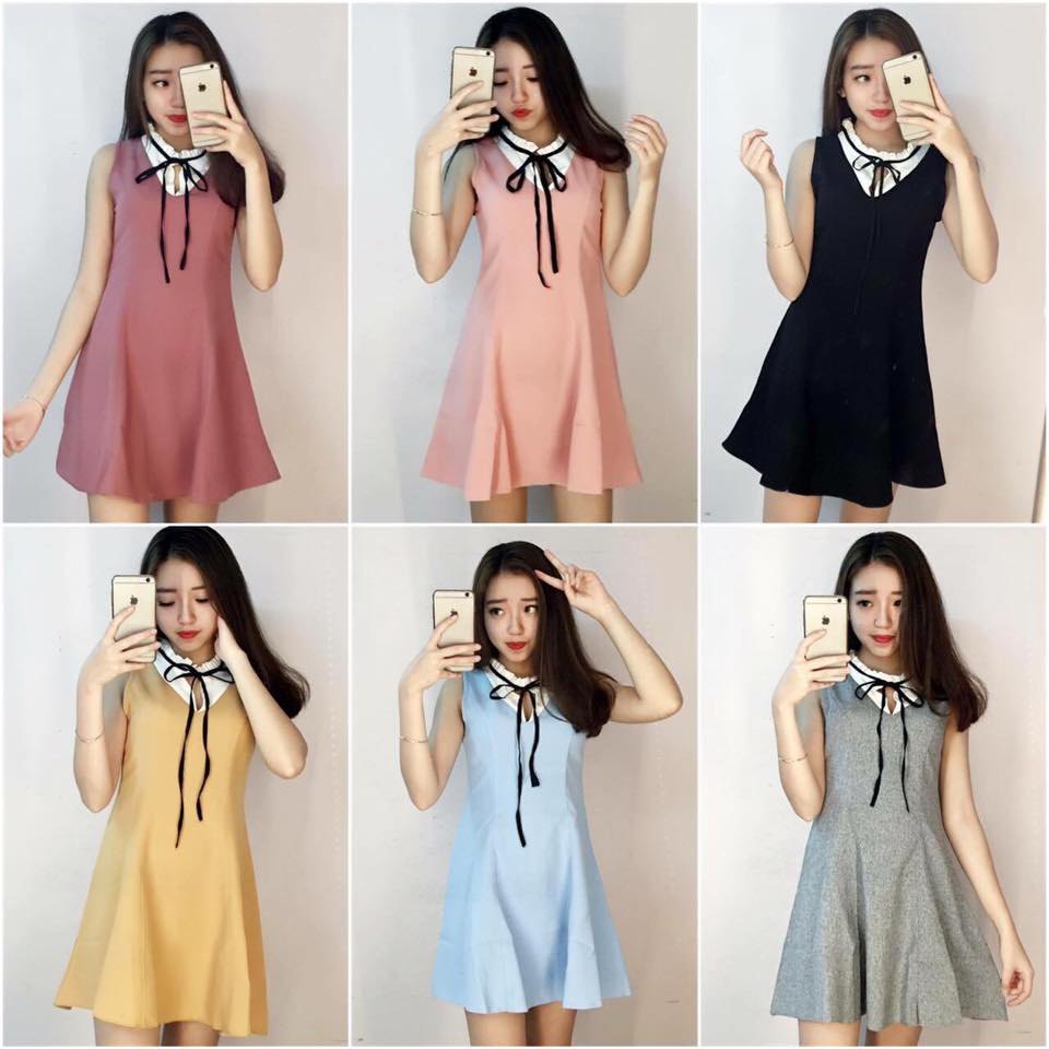 Váy thiết kế thắt nơ cổ xinh xắn Giá bán: 200.000đ