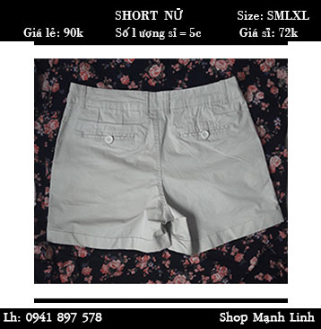 Quần Short Nữ Giá bán: 90.000đ