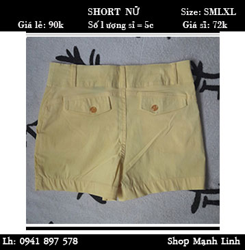 Quần Short Nữ Giá bán: 90.000đ