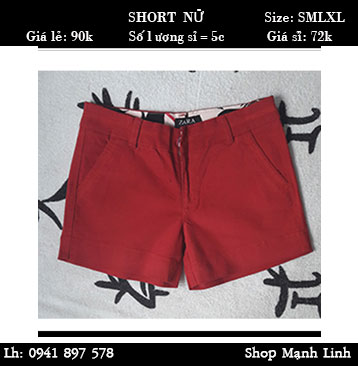 Quần Short Nữ Giá bán: 90.000đ