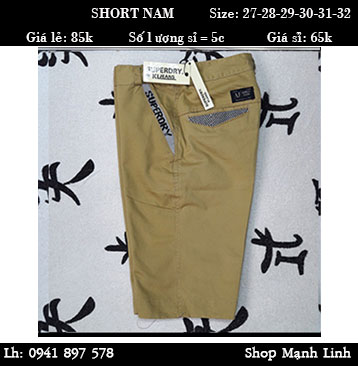 Quần Short Nam Giá bán: 85.000đ