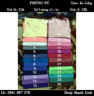 Áo phông Nữ Giá bán: 25.000đ