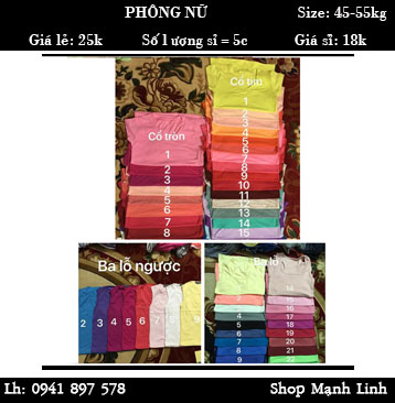 Áo phông Nữ Giá bán: 25.000đ