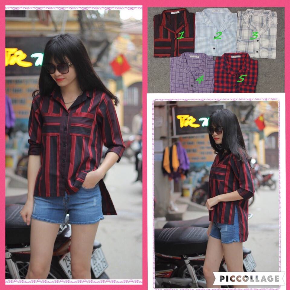 Sơ mi kẻ dáng dài Mango Giá bán: 285.000đ