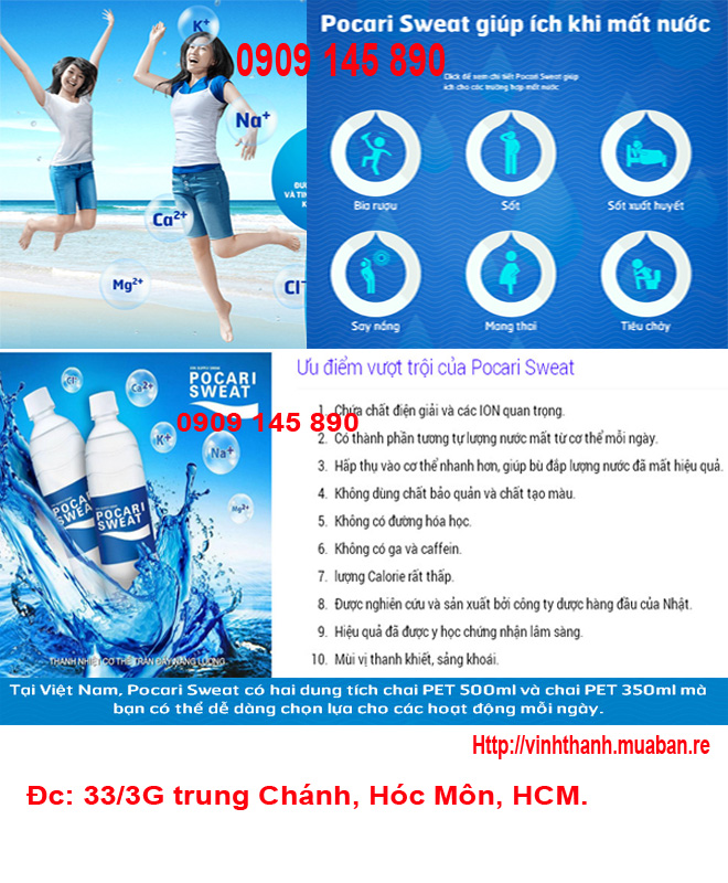 Pocari Sweat bổ sung ion bù nước chất điện giải tốt cho sức khỏe gia đình bạn Giá bán: 12.000đ