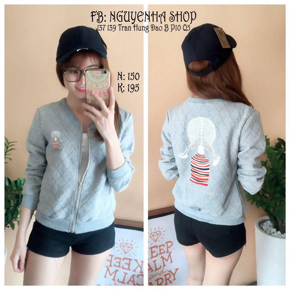 Áo khoác xốp cô gái thắt bính (hàng nhập)  Giá bán: 215.000đ