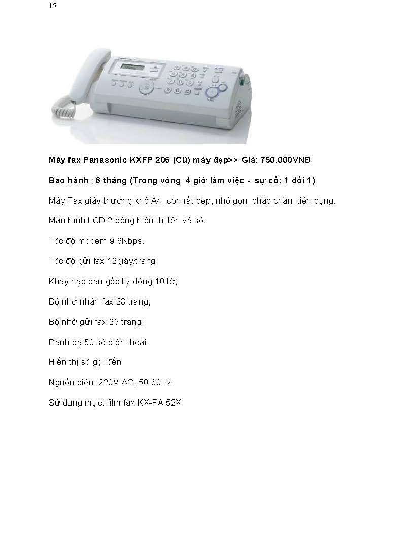 Máy fax cũ các loại Giá bán: 1.000.000đ