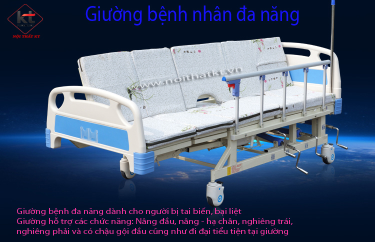 Giường bệnh nhân đa năng 4 tay quay giá rẻ Giá bán: 13.550.000đ