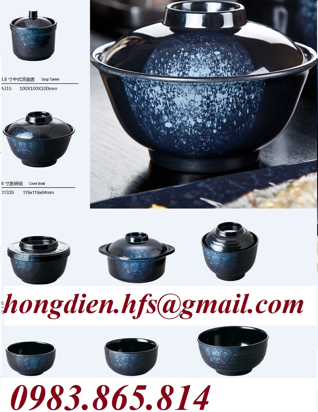 Bát đĩa melamin cao cấp cho nhà hàng nhật, bát đĩa tiệc Giá bán: 56.000đ