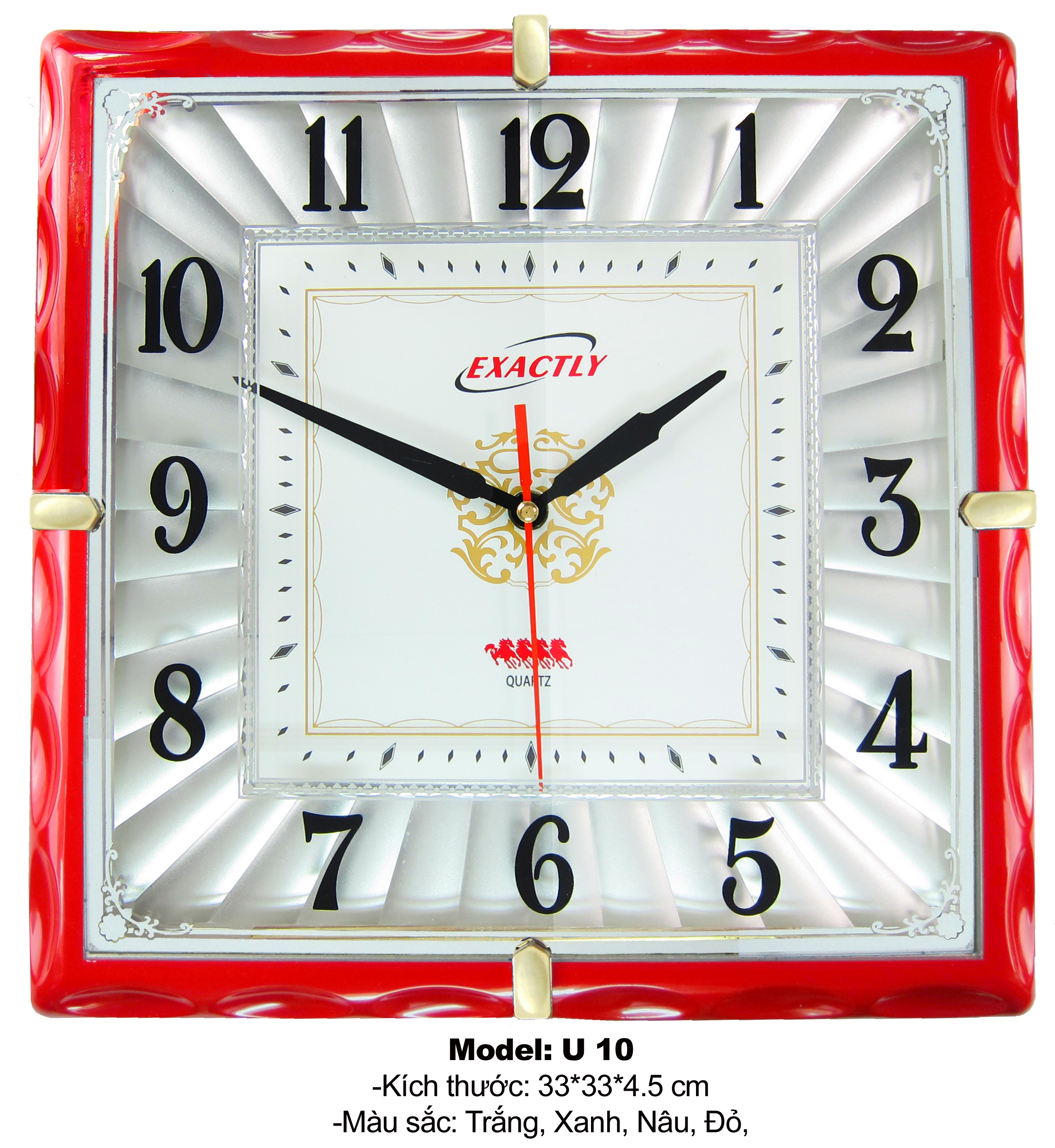 Đồng hồ treo tường - Model: U10 Màu đỏ  Giá bán: 160.000đ
