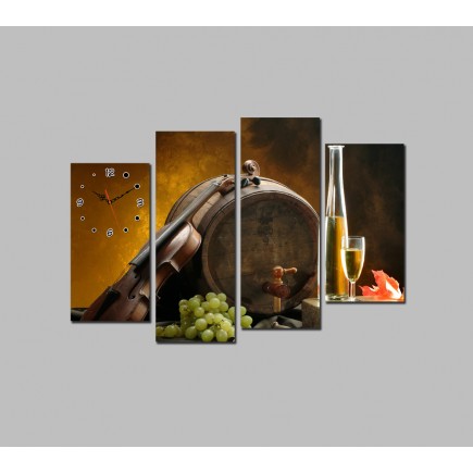 Tranh đồng hồ rượu Vang DH1163A (kích thước 120x80cm)  Giá bán: 850.000đ