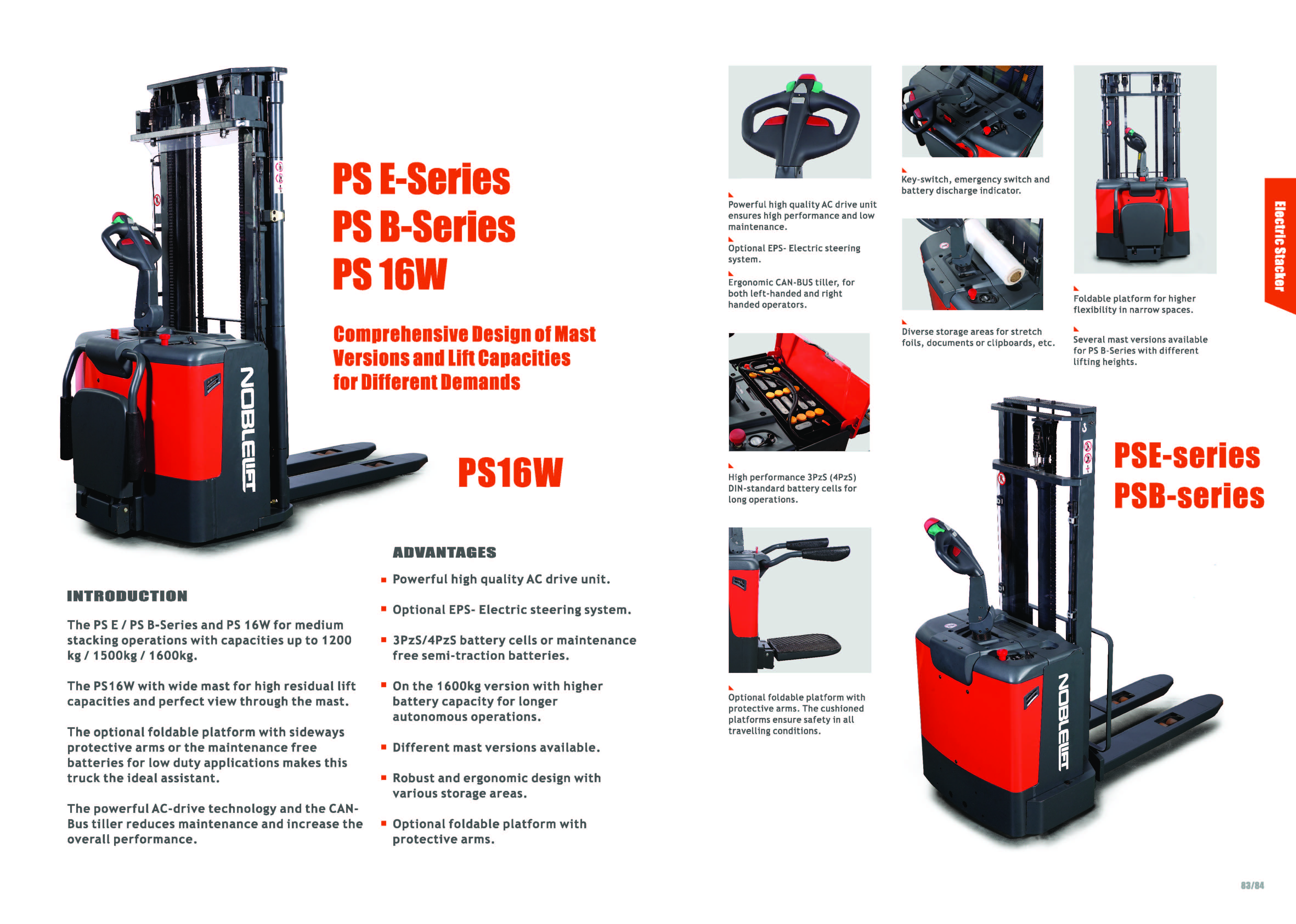 Xe nâng tay điện hiệu Noblift tải trọng nâng 1200kg Giá bán: 170.000.000đ