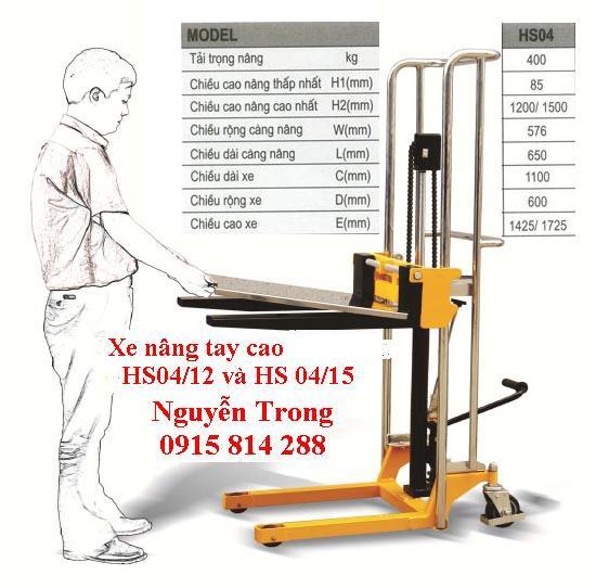 Xe nâng tay cao HS 04/15 tải trọng nâng 400 kg Giá bán: 7.600.000đ