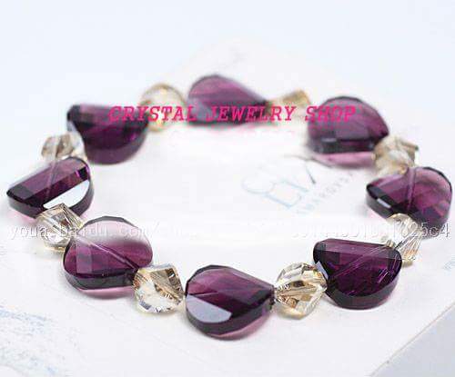 LT009-Lắc tay pha lê Swarovski hạt bánh phồng tím Giá bán: 465.000đ