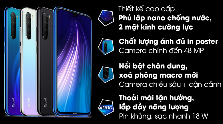 Điện thoại redmi note 8 Giá bán: 2.990.000đ
