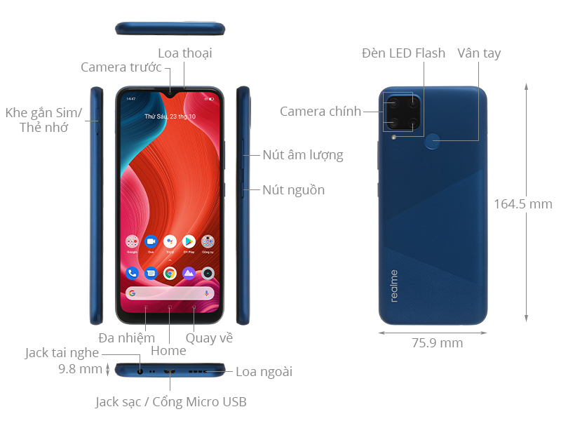 Điện thoại Realme C15 Giá bán: 3.990.000đ