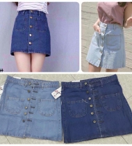 Chân váy bò khuy dọc