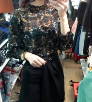 Sơ mi hoa cổ tàu chun tay