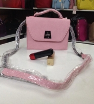 Túi da vân de hồng phấn