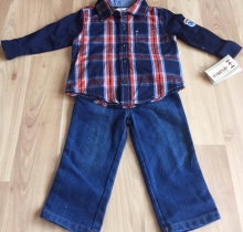 Set áo sơ mi + quần Jean dài lưng thun hàng hiệu Mỹ