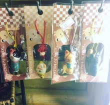 Móc khoá mèo gỗ