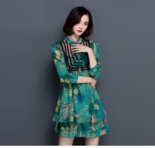 Đầm voan 2 lớp cổ trụ thắt nơ – DV2531