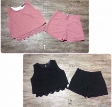 Set bộ short phối ren QC