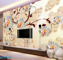 Gạch ốp tường 3D phòng khách