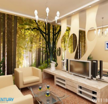 Gạch ốp tường 3D phòng khách