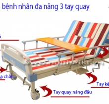 Giường bệnh nhân đa năng 3 tay quay - 3 chức năng giá cực tốt