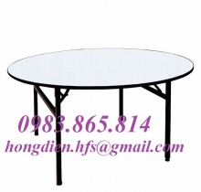 Bàn ghế nhà hàng, bàn tròn mặt kính xoay, ghế xếp chồng, 