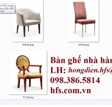 Bàn ghế nhà hàng, bàn tròn mặt kính xoay, ghế xếp chồng, 