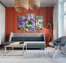 Tranh bộ những bình Hoa DH1246A (kích thước 80x60cm) 