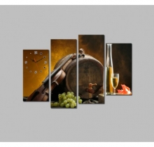 Tranh đồng hồ rượu Vang DH1163A (kích thước 120x80cm) 