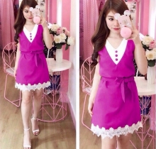 Đầm nữ thắt nơ DU11707