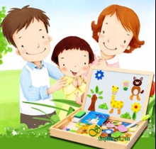 Bảng Viết Nam Châm 2 Mặt Kèm Bộ Ghép Hình