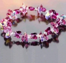 LT008 - Lắc tay pha lê bướm tím