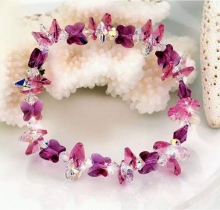 LT008 - Lắc tay pha lê bướm tím