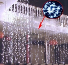 Đèn led trang trí noel 600 led đèn rèm màu trắng 
