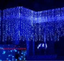 rèm led trang trí màu xanh dương