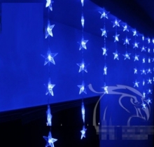 rèm đèn led ngôi sao xanh dương